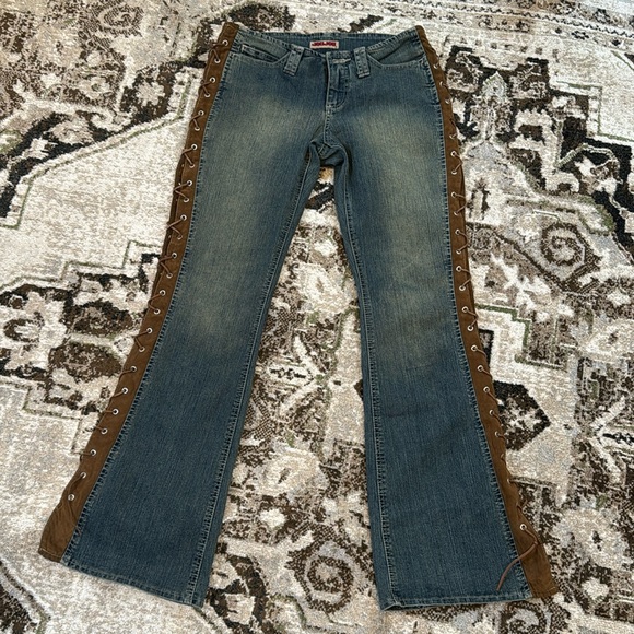 Jou Jou Denim - Vintage Jou Jou denim with suede side tie details